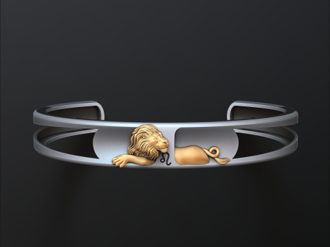 Zodiac Horoscope Leo Bracelet 3D print model Modèles 3D en vedette