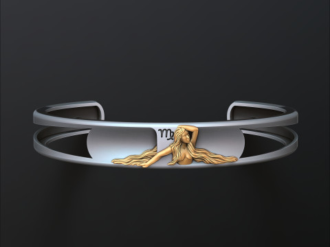 Zodiac Horoscope Virgo Bracelet 3D print model Modèles 3D en vedette