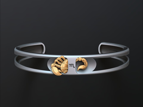 Zodiac Horoscope Scorpio Bracelet 3D print model Modèles 3D en vedette