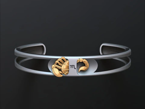 राशि चक्र राशिफल वृश्चिक ब्रेसलेट 3डी प्रिंट मॉडल 3D प्रिंट मॉडल