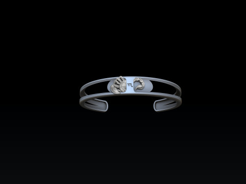 Zodiac Horoscope Scorpio Bracelet 3D print model 3D-Druckmodell