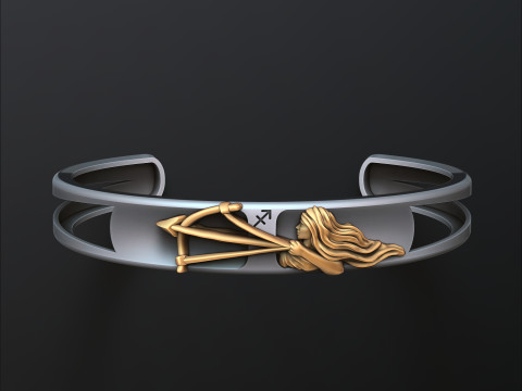 Zodiac Horoscope Sagittarius Bracelet 3D print model Modèles 3D en vedette