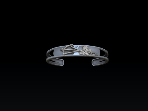 Zodiac Horoscope Sagittarius Bracelet 3D print model 3Dプリントモデル
