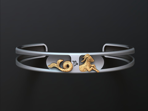 Zodiac Horoscope Capricorn Bracelet 3D print model Modèles 3D en vedette