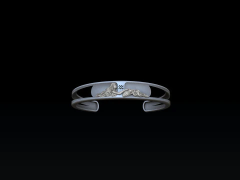 Zodiac Horoscope Aquarius Bracelet 3D print model 3D Print Model
