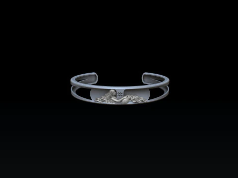 Zodiac Horoscope Aquarius Bracelet 3D print model 3D Print Model
