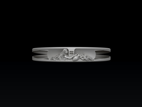 Zodiac Horoscope Aquarius Bracelet 3D print model 3Dプリントモデル