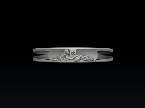 Zodiac Horoscope Aquarius Bracelet 3D print model 3D Print Model