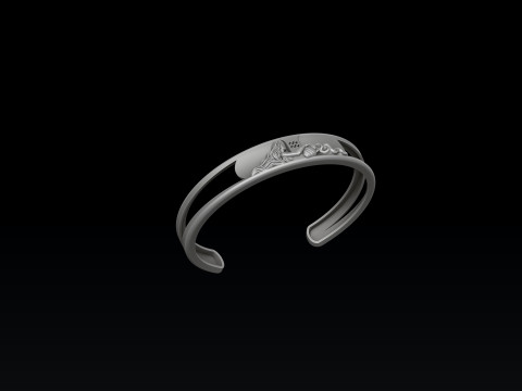 Zodiac Horoscope Aquarius Bracelet 3D print model 3Dプリントモデル