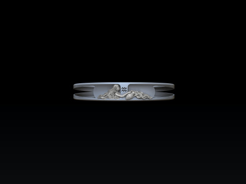 Zodiac Horoscope Aquarius Bracelet 3D print model 3Dプリントモデル