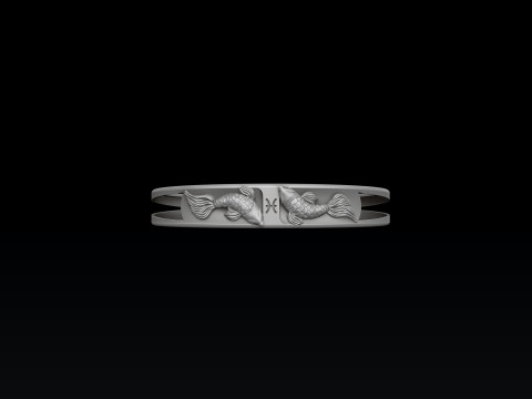 Zodiac Horoscope Pisces Bracelet 3D print model 3Dプリントモデル