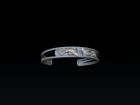 Zodiac Horoscope Pisces Bracelet 3D print model 3D Print Model