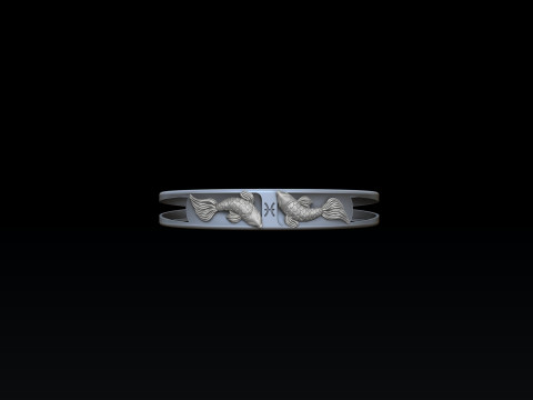 Zodiac Horoscope Pisces Bracelet 3D print model 3Dプリントモデル