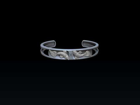 Zodiac Horoscope Pisces Bracelet 3D print model 3Dプリントモデル