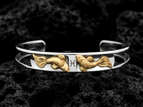 Zodiac Horoscope Pisces Bracelet 3D print model 3D Print Model