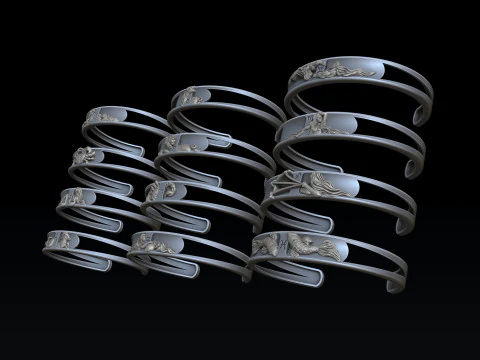 Zodiac Horoscope Bracelets Set Pack 3D print model 3D Print Model