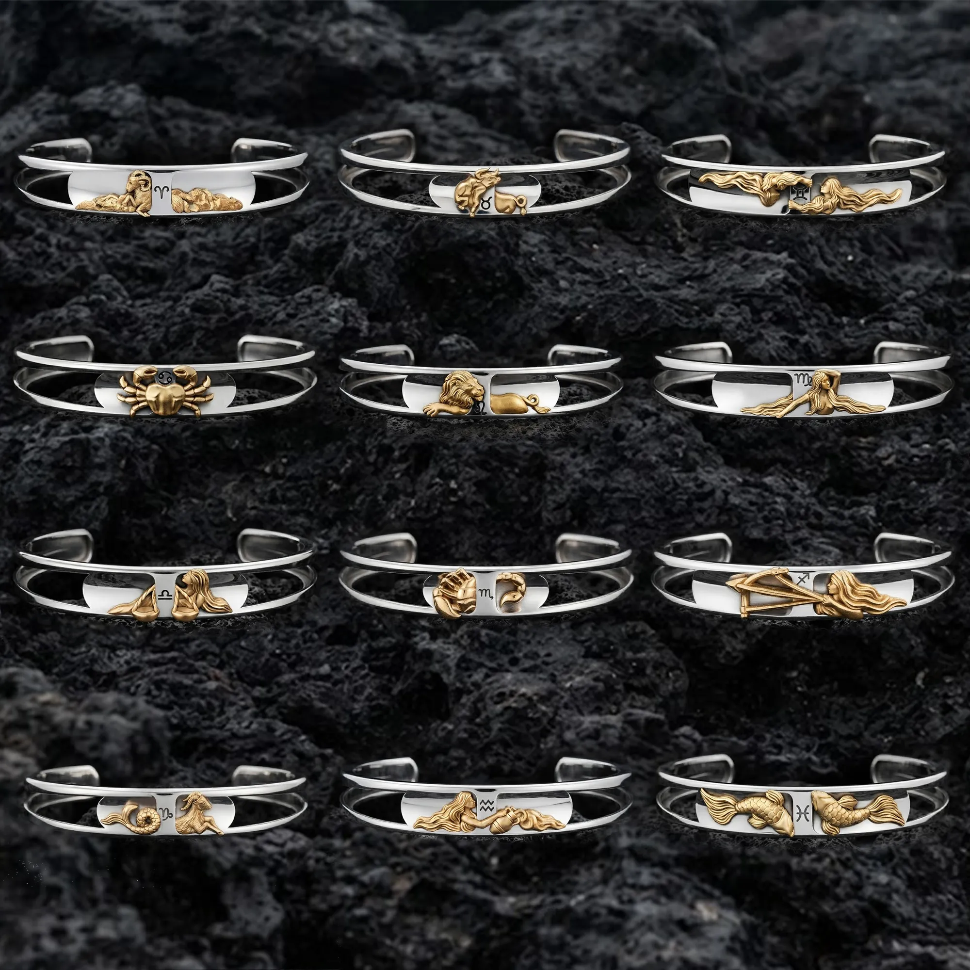 Zodiac Horoscope Bracelets Set Pack 3D print model 3D Print Model .c4d .max .obj .3ds .fbx .stl .blend