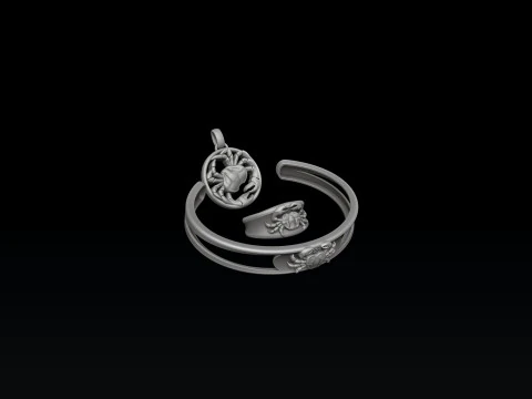 Bur&ccedil; Yenge&ccedil; burcu y&uuml;z&uuml;k kolye bilezik koleksiyonu 3D baskı modeli 3D Baskı Modeli