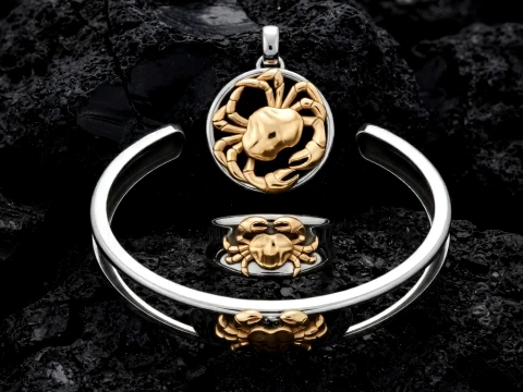 Zodiac Horoscope Cancer ring pendant bracelet collection 3D print model 3D Print Model