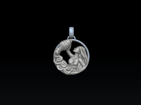 Zodiac Horoscope Aquarius ring pendant bracelet collection 3D print model 3D Print Model