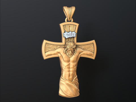 Jesus Crucifixion cross pendant 3D print model 3Dプリントモデル