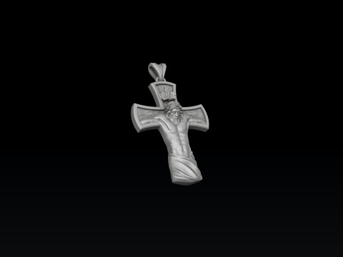 Jesus Crucifixion cross pendant 3D print model Model Cetak 3D