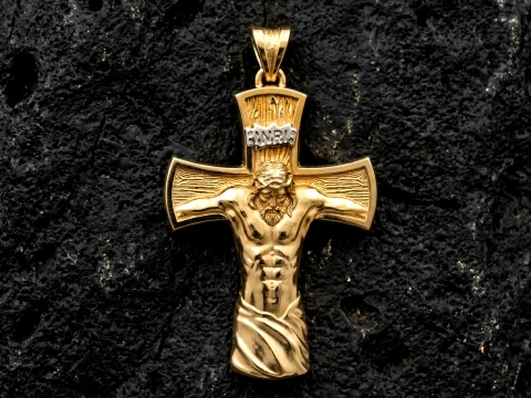 Jesus Crucifixion cross pendant 3D print model 3D Print Model