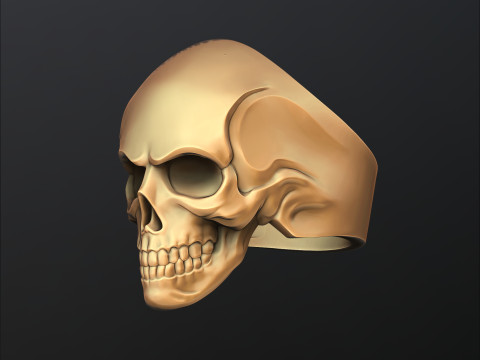 Skull Ring Version 2 3D print model 3Dプリントモデル