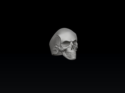 Skull Ring Version 2 3D print model 3Dプリントモデル