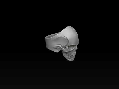 Skull Ring Version 2 3D print model 3Dプリントモデル