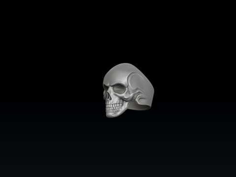 Skull Ring Version 2 3D print model 3Dプリントモデル