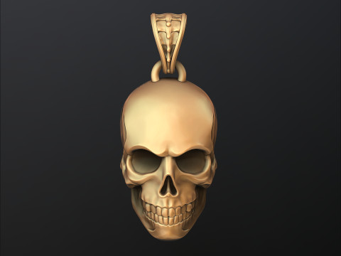 Skull Pendant Version 2 3D print model 3Dプリントモデル