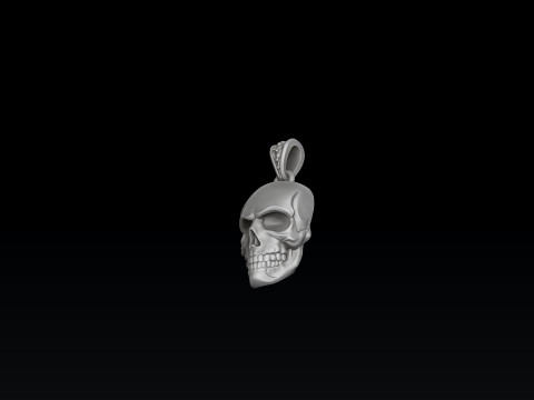 Skull Pendant Version 2 3D print model Modèles 3D en vedette