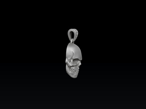 Skull Pendant Version 2 3D print model Modèles 3D en vedette