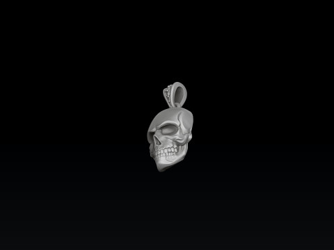 Skull Pendant Version 2 3D print model Modèles 3D en vedette