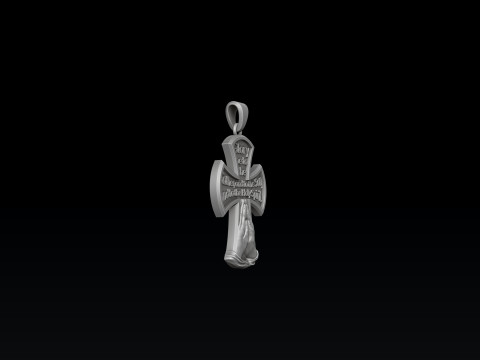 Praying Hands And Cross Pendant 3D print model 3Dプリントモデル