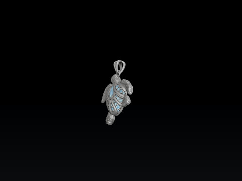 Turtle Pendant With Gems 3D print model Modèles 3D en vedette