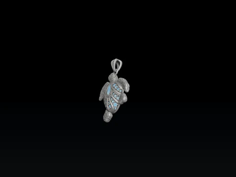 Turtle Pendant With Gems 3D print model 3D Print Model