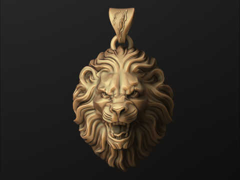 Lion Pendant 3D print model 3Dプリントモデル