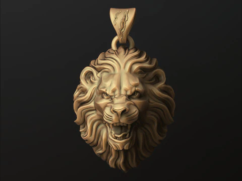Modello di stampa 3D del ciondolo leone Modello di stampa 3D
