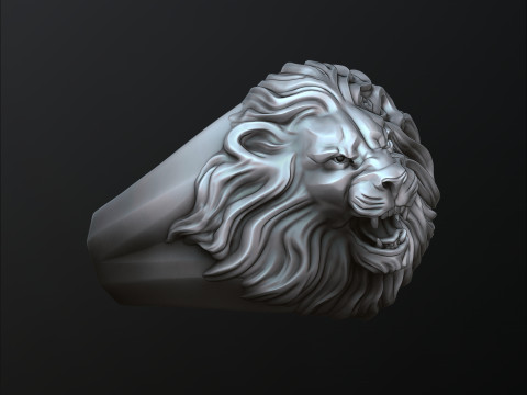 Lion ring 3D print model 3Dプリントモデル