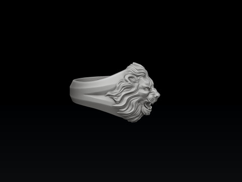 Lion ring 3D print model 3Dプリントモデル