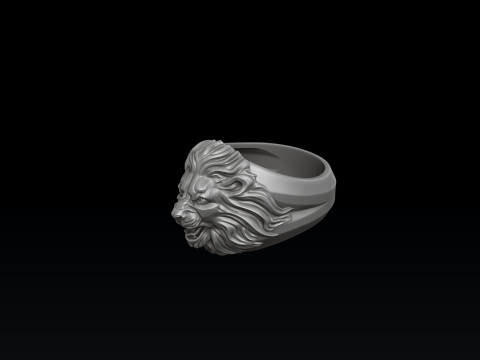 Lion ring 3D print model 3Dプリントモデル