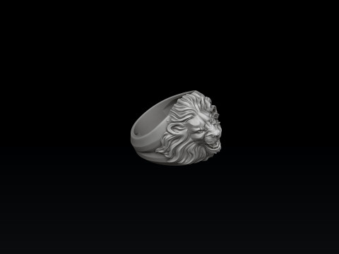 Lion ring 3D print model 3Dプリントモデル