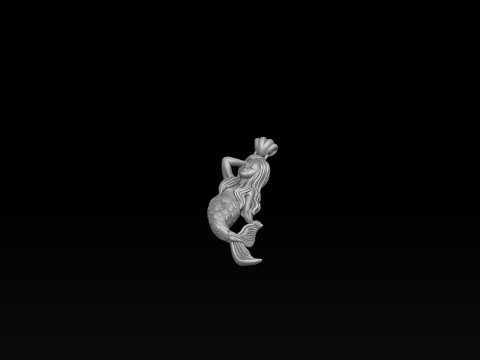 Little Mermaid Girl Pendant 3D print model 3Dプリントモデル