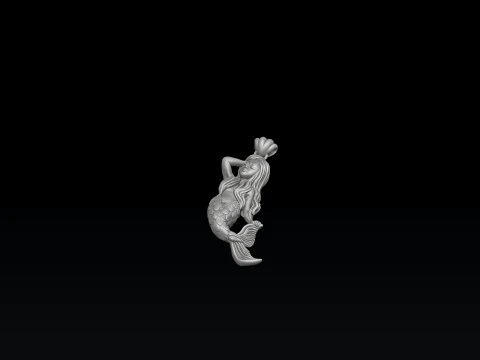 Little Mermaid Girl Pendant 3D print model 3D Print Model