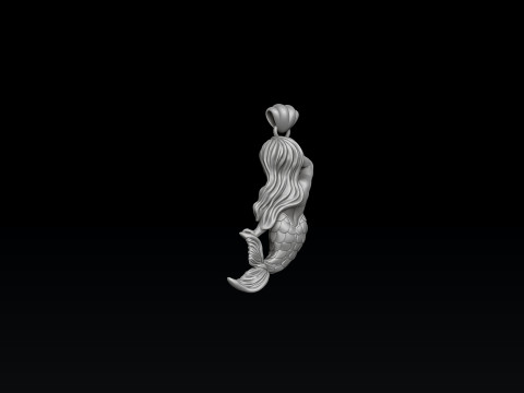 Little Mermaid Girl Pendant 3D print model 3Dプリントモデル
