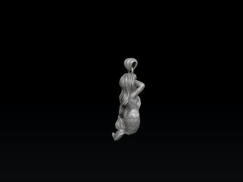 Little Mermaid Girl Pendant 3D print model 3Dプリントモデル