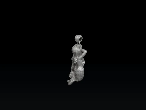 Little Mermaid Girl Pendant 3D print model 3D Print Model