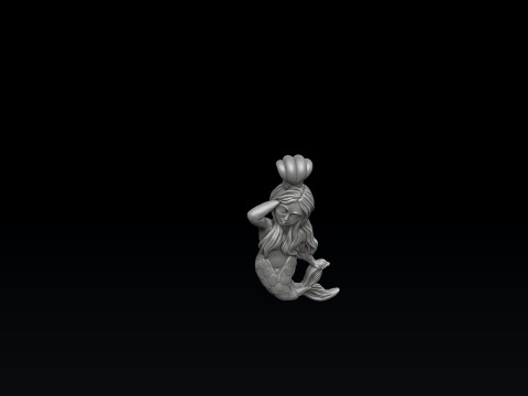 Little Mermaid Girl Pendant 3D print model 3Dプリントモデル